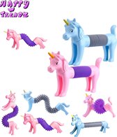 Happy Trendz®  Pop Tube Sensory Toy 4 Pcs, Unicorn Stress Relief Toy,Mini Unicorn Fidget Toys for Autistic Children, Flexible Toy Stretched with Pop Sound, Gift, Birthday Party... Anti Stress - Jong Oud