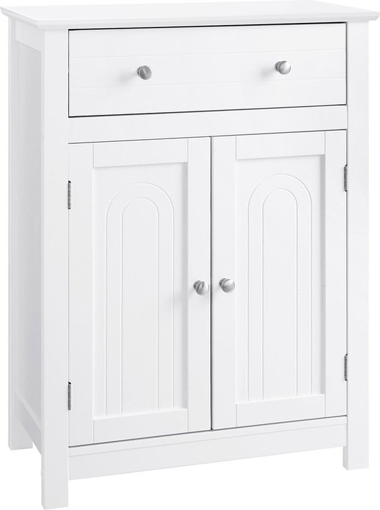 170 cm badkamerkast, hoge kast met deuren en verstelbare plank, badkast, smal, wit, met 5 vakken, badkamerkasten voor badkamer, woonkamer, keuken, 60 x 30 x 170 cm