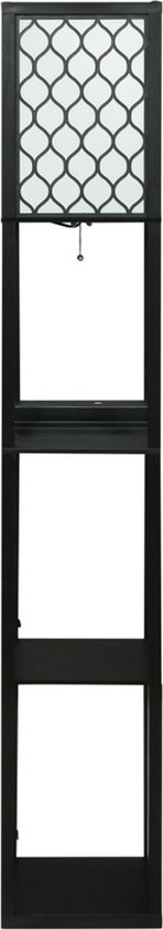 HOMCOM Vloerlamp Met Planken Binnenverlichting Staande Lamp E27 Tot 40 W Voor Woon Slaapkamer Hout Zwart 26 X 26 X 160~0v4ndgii9bg01