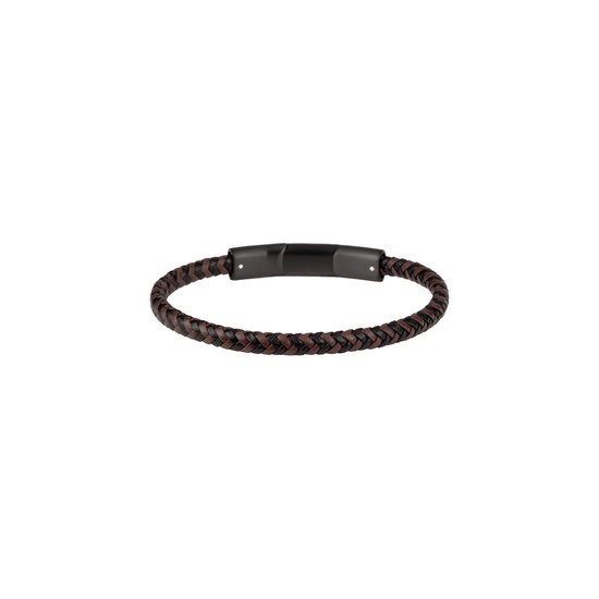 Jacques Lemans heren armband leer, roestvrij staal One Size 88563107