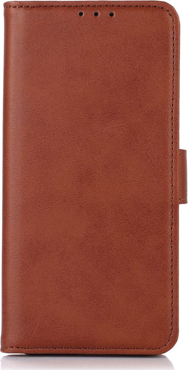 Mobigear Telefoonhoesje geschikt voor Apple iPhone 14 Hoesje | Mobigear Wallet Bookcase Portemonnee | Pasjeshouder voor 3 Pasjes | Telefoonhoesje voor Pinpas / OV Kaart / Rijbewijs - Bruin
