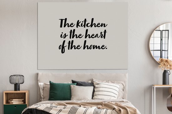 Tableau sur toile Citations - Cuisine - Dictons - La cuisine est le cœur de la maison - À la maison - 160x120 cm - Décoration murale XXL