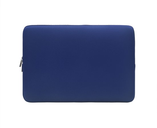 Laptophoes 13 inch donkerblauw SoftTouch neopreen sleeve met ritssluiting voor MacBook en laptop