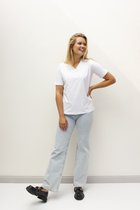 MOOI! Company - Basic T-shirt - V-Hals Top Mirthe - Kleur Wit - Maat XL