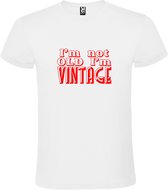 Wit T-Shirt met “ I'm not Old I'm Vintage “ print  Rood Size XL