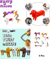 Happy Trendz®  4PCS Pop Tubes Spring Dog Fidget Toy, Sensory Stretch Dog Toys, Pop Tubes Sensory Toys Tubes Fidget Toys Great as Gift, Birthday Party Favors, Pre-Kindergarten,  stressrelief