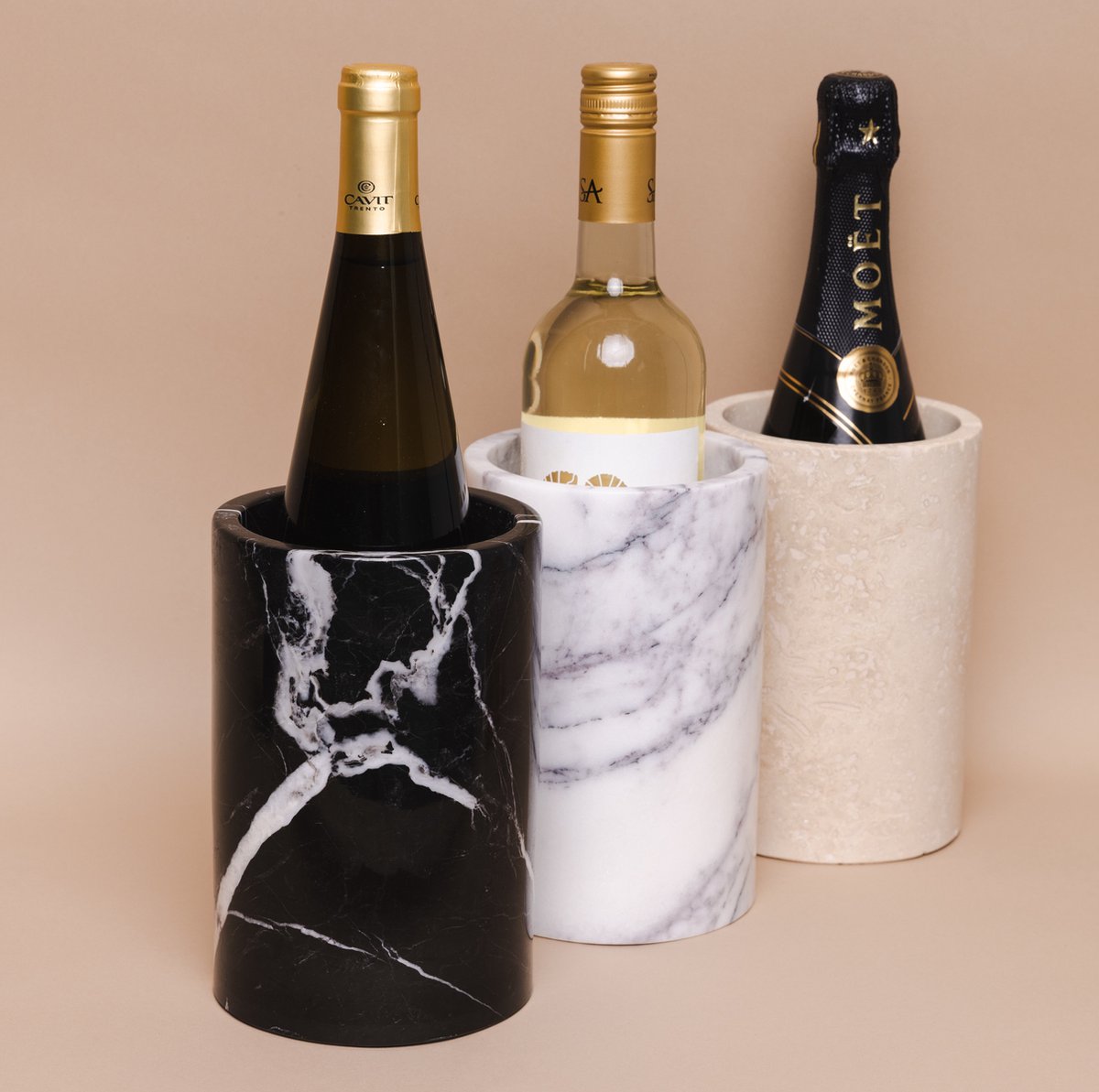 Kitchencraft Artesà Marmer/ARTWCOOL Wijnkoeler, 12 X 12 X 19 Cm, Wit