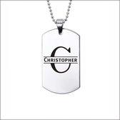 Collier en acier inoxydable avec nom - Christopher