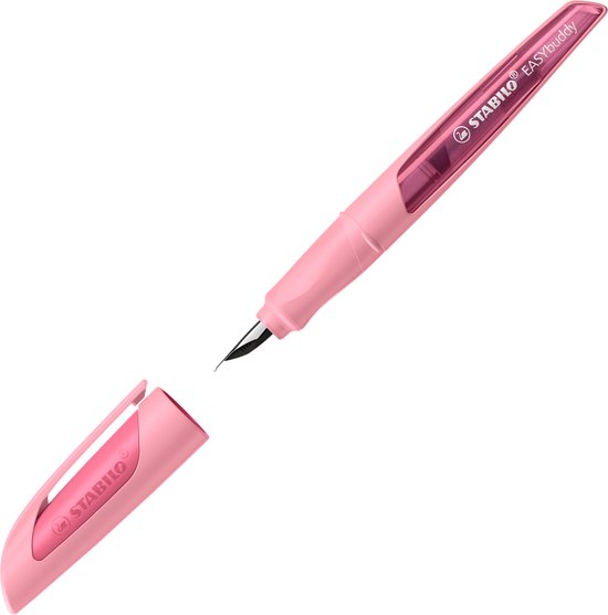 STABILO EASYbuddy - Stylo Plume Ergonomique - Pointe M Standard Pour Droitiers - Rose Poudré Pastel