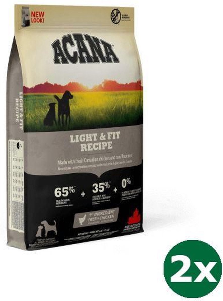 Bol.com 2x2 kg Acana dog light & fit hondenvoer aanbieding