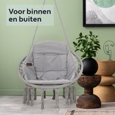 Bol.com Vita5 Macramé Hangstoel - Voor Binnen en Buiten - Zonder Standaard - Incl. Kussen Boekenvak en Beschermhoes - Tot 150kg ... aanbieding
