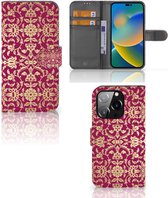 Telefoonhoesje met foto Geschikt voor iPhone 14 Pro Bookcase Cadeautips Barok Pink