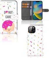 Smartphone Hoesje Geschikt voor iPhone 14 Bookcase met Quotes Donut Cadeautjes voor Meisjes