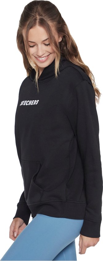 Skechers Signature Pullover Hoodie WHD69-BLK, Vrouwen, Zwart, Sweatshirt, maat: S