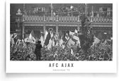Walljar - Poster Ajax - Voetbal - Amsterdam - Eredivisie - Zwart wit - AFC Ajax supporters '72 - 20 x 30 cm - Zwart wit poster