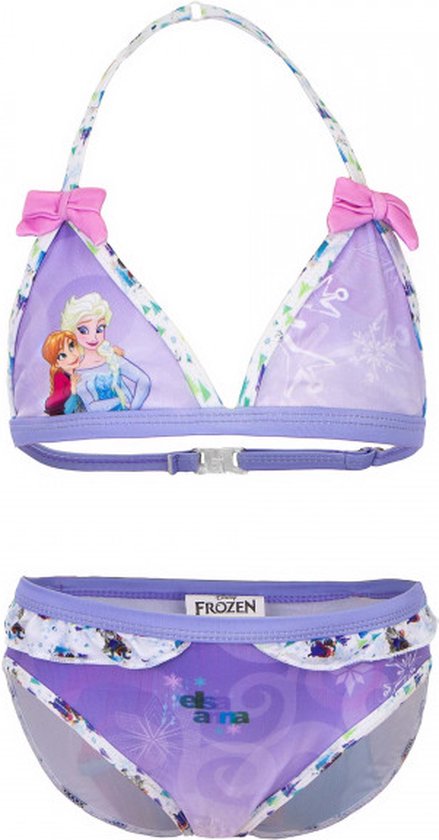 Frozen Bikini Met Strikjes Paars Elsa En Anna 6 Jaar 