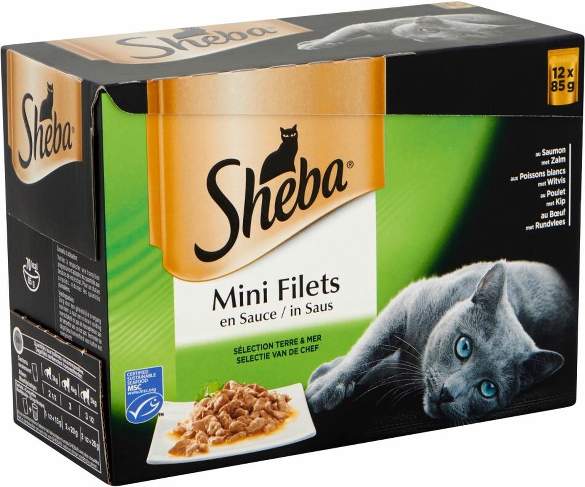 Sheba Sheba - Mini Filets - Selectie van de Chef - 12x85g - Kattenvoer Voordeelpack