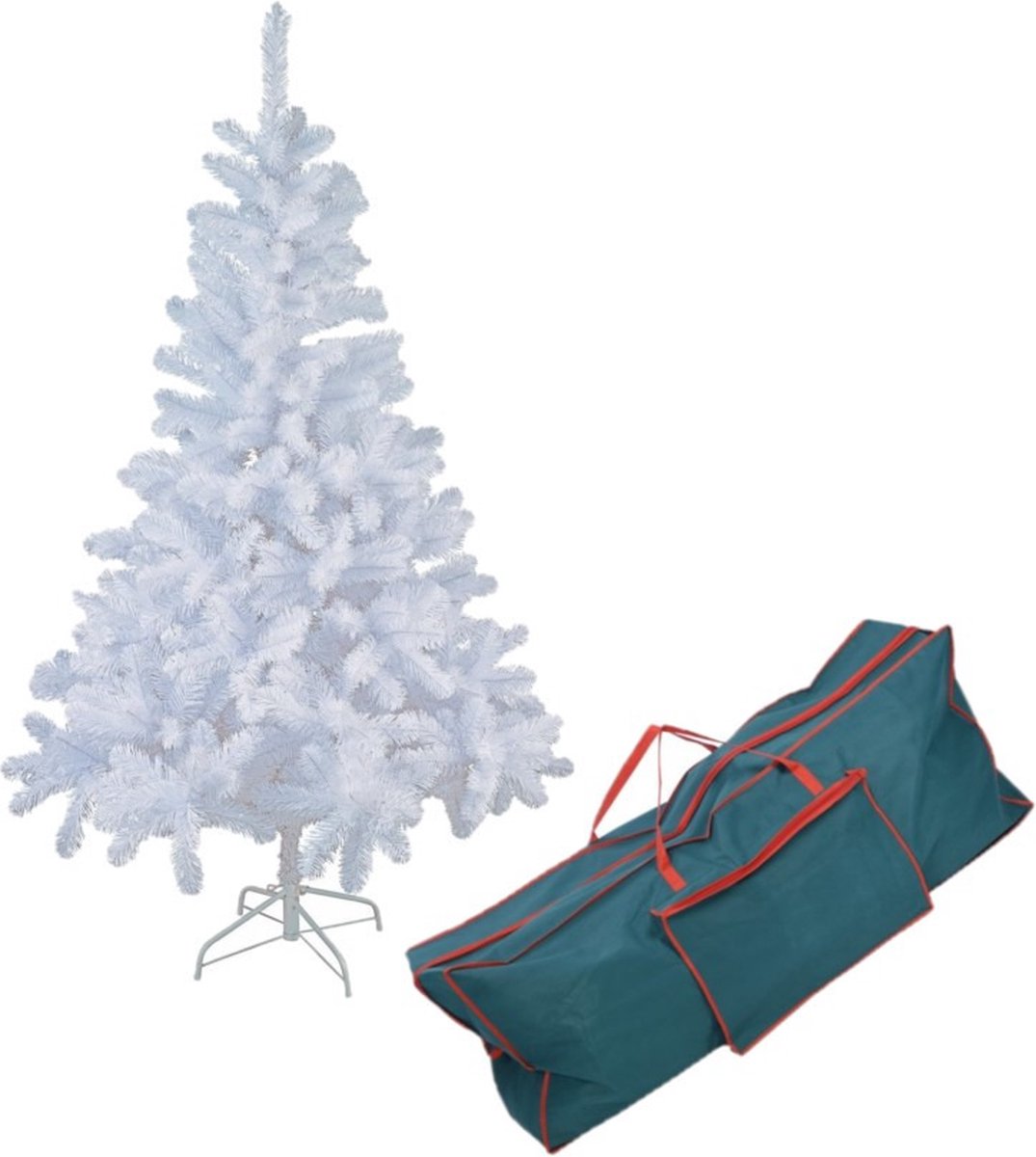 Witte kunst kerstboom/kunstboom 180 cm inclusief opbergzak - Kunstbomen/kunst kerstbomen