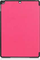 Hoes Geschikt voor iPad 10.2 2021 Hoes Tri-fold Tablet Hoesje Case - Hoesje Geschikt voor iPad 9 Hoesje Hardcover Bookcase - Roze