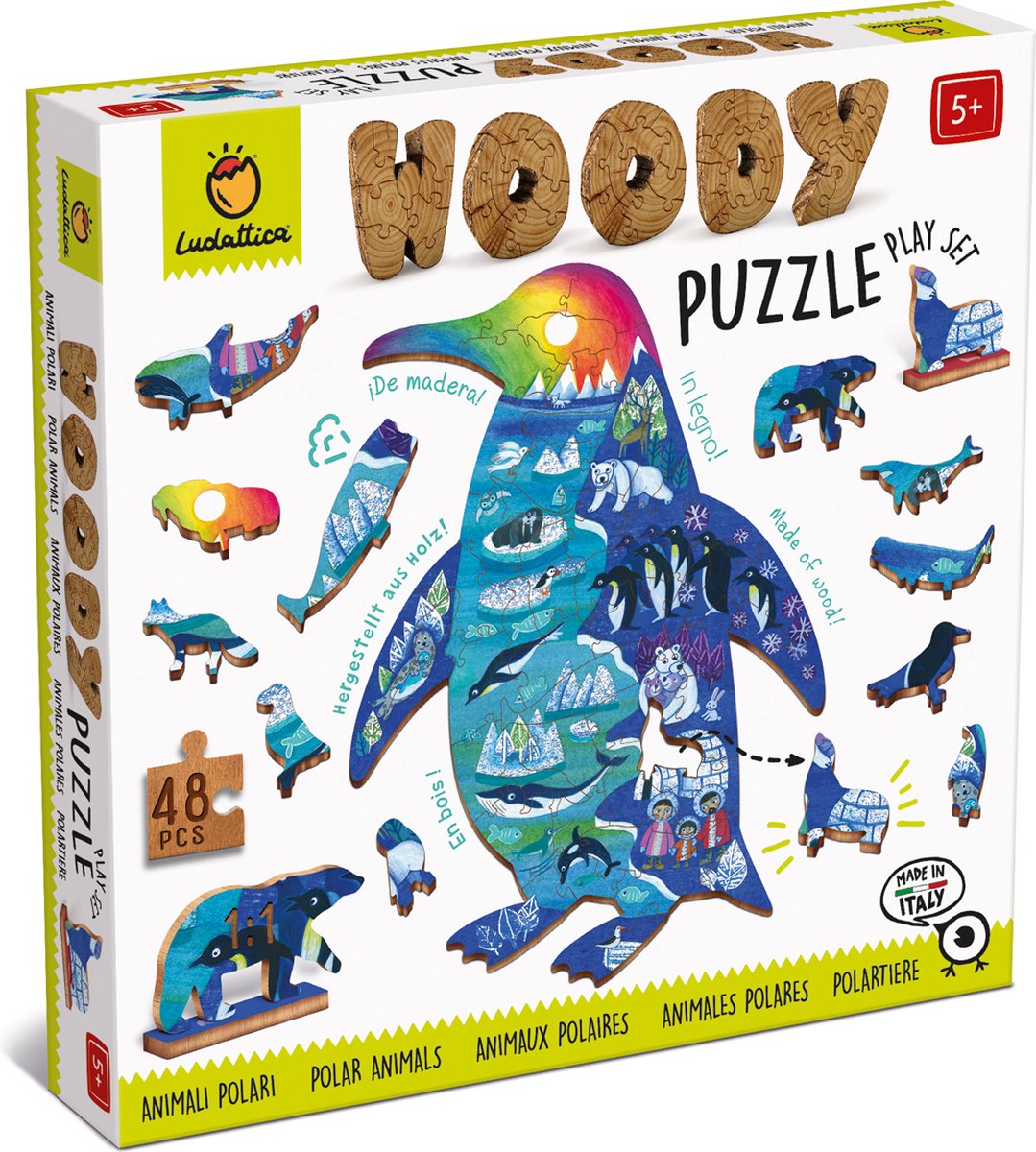 LUDATTICA Houten Puzzel - Pooldieren.