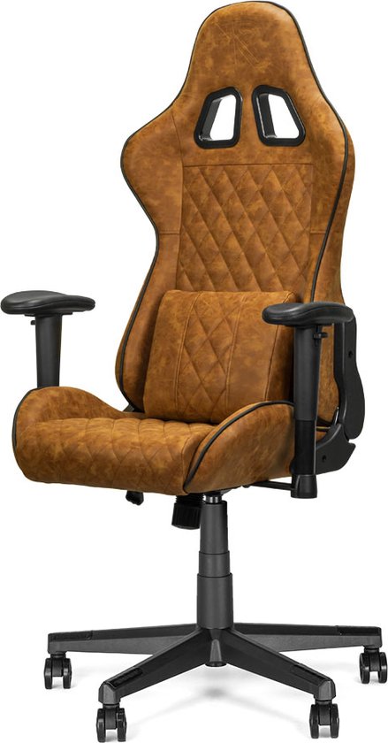 Ranqer Felix Office – Bureaustoel – Ergonomisch – Verstelbaar – PU Leer – Bruin / Tan