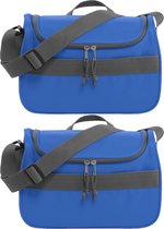 Set van 2x stuks kleine koeltassen voor lunch blauw 30 x 15 x 22 cm 10 liter - Koeltassen