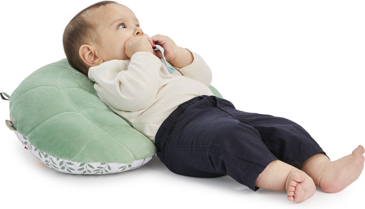 Sophie de giraf Cosy Play Speelkussen - Tummy time - Activiteitenkussen - Baby speelgoed - Kraamcadeau - Babyshower cadeau - Vanaf 0 maanden - 45 x 13 x 35 cm - Groen/Geel/Wit — afbeelding 12