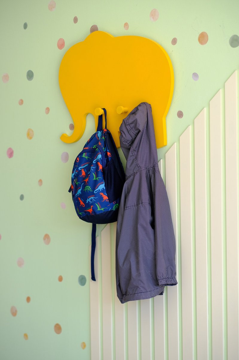 Porte-manteau Enfant En Bois - 5 Crochets Animaux, Design Mignon, Mural, Pour Chambre D'enfant Ou Crèche - 4