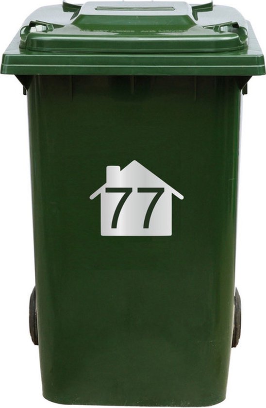 Autocollant Kliko / Autocollant poubelle - Numéro Kliko x 17,5 - Argent