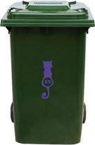Autocollant Kliko / Autocollant poubelle - Chat - Numéro 55 - 23x8 - Violet