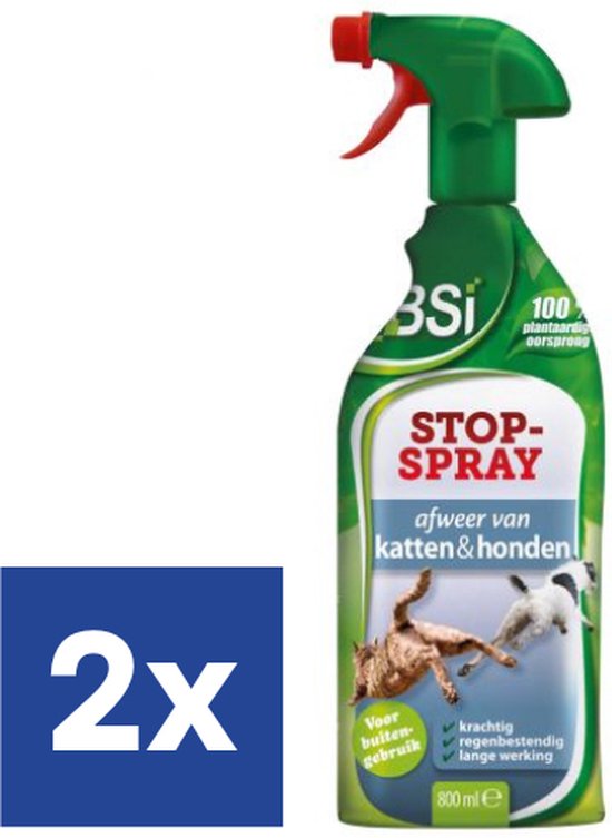 BSI Stop-spray Afweermiddel Tegen katten en - 2 x 800 | bol.com