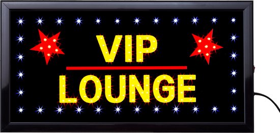 Led bord - Vip Lounge - VIP - Mancave - Led borden - Led sign - Decoratie - 50 x 25 cm - Led decoratie - Verlichting - Bar decoratie - Led verlichting - Uniek - Light box - Cave & Garden