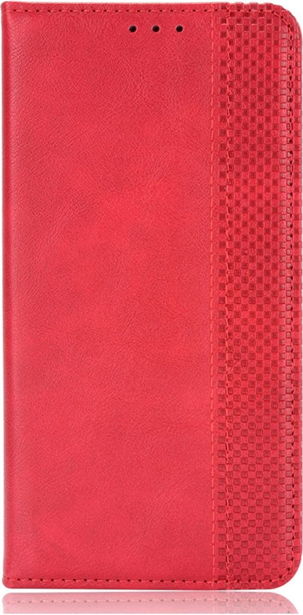 Mobigear Telefoonhoesje geschikt voor Motorola Moto E32s Hoesje | Mobigear Sensation Bookcase Portemonnee | Pasjeshouder voor 3 Pasjes | Telefoonhoesje voor Pinpas / OV Kaart / Rijbewijs - Rood