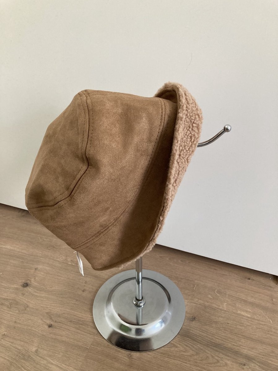 BebeXi Oormuts, sjaalmuts, winter, warme sjaalmuts, set zachte gebreide pluche muts, vilten hoed voor kinderen, 1, beige, One size