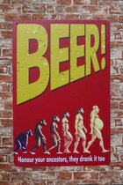 Wandbord - Beer - Mancave - Metalen wandbord - Mancave decoratie - Bier - Metalen decoratie - Mannen - Drank - Tekst bord - Decoratie - Metal sign - Wand Decoratie - Metalen bord - 20 x 30 cm Cave & Garden