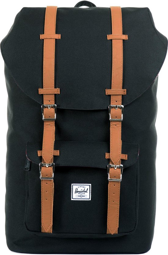 Herschel Little America - Black/Tan | Rugzak - Laptoptas - Fleece gevoerd laptopvak 15" - 25L Opbergvolume
