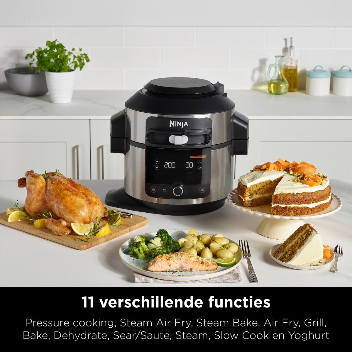 Afbeelding 2 van Ninja Foodi OL550EU Multicooker - 11 Kookfuncties - 6 Liter - Inclusief Airfryer, Stomen, Grillen, Pressure