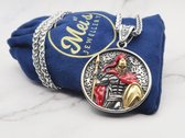 Mei's | Lacy Warrior of Sparta | ketting mannen / sieraad heren | gladiator ketting | Stainless Steel / 316L Roestvrij Staal / Chirurgisch Staal | 50 cm / zilver / goud / rood
