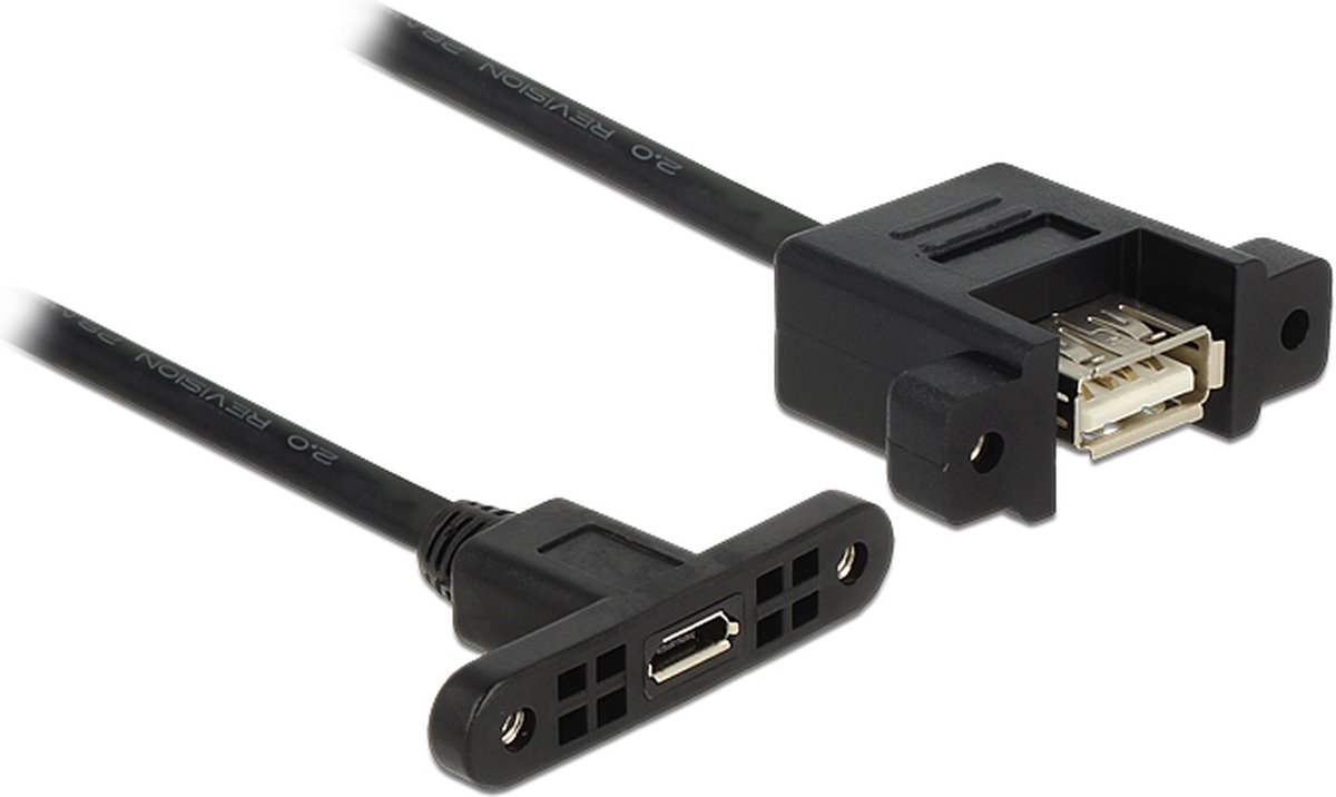 Delock - USB 2.0 A Female naar USB 2.0 Micro Female - 1 m