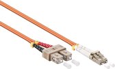 LC - SC Duplex Optical Fiber Patch kabel - Multi Mode OM2 - oranje / LSZH - 2 meter