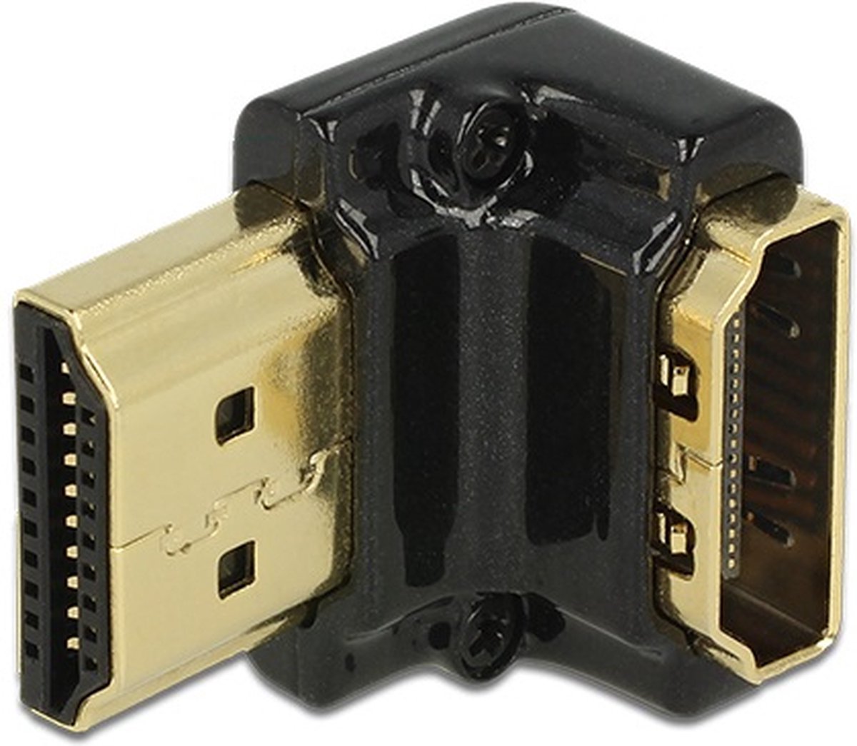 DeLOCK HDMI-A/HDMI-A male, F/M, 90° Zwart