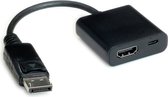 Adaptateur actif HDMI (f) vers DisplayPort (m) - HDMI 1.4 / DP 1.2 (4K 30Hz) - alimenté via Micro USB (f) / noir - 0 mètre