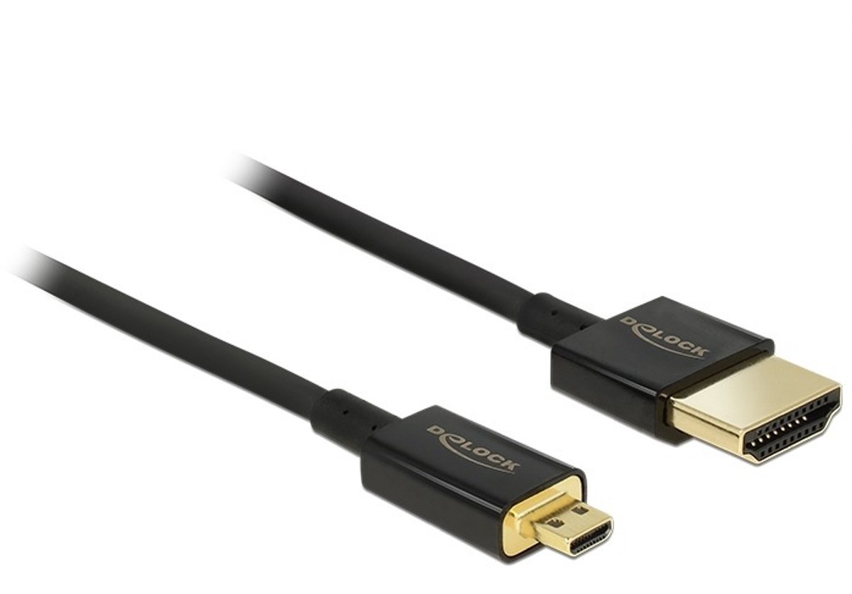 Dunne Premium Actieve Micro HDMI - HDMI kabel - versie 2.0 (4K 60Hz) / zwart - 4,5 meter