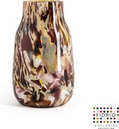 Design Vase Verona Medium - Fidrio EARTH - vase à fleurs en verre soufflé à la bouche - diamètre 9 cm hauteur 25 cm