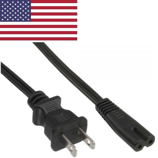 C7 (recht) - Type A / Amerika (recht) stroomkabel - SPT AWG18/2 / zwart - 1 meter