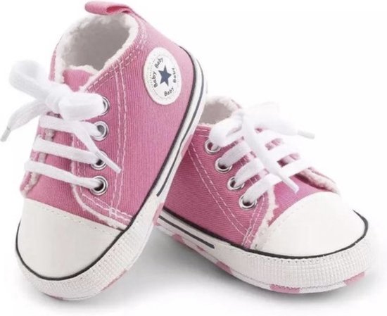 Baby Schoenen - Pasgeboren Babyschoenen - Eerste Baby Schoentjes 6-12 maanden - Zachte Zool Antislip - Warme Baby slofjes 12cm - Roze