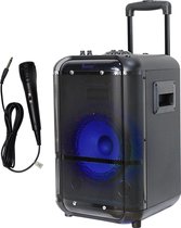 Denver Karaoke Set Incl. Microfoon - Discolichten - Bluetooth Speaker Partybox - 8 inch - AUX / USB / MicroSD / FM Radio - TSP306