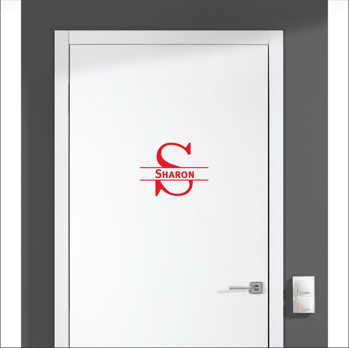 Deursticker Met Naam -  Sharon - Rood