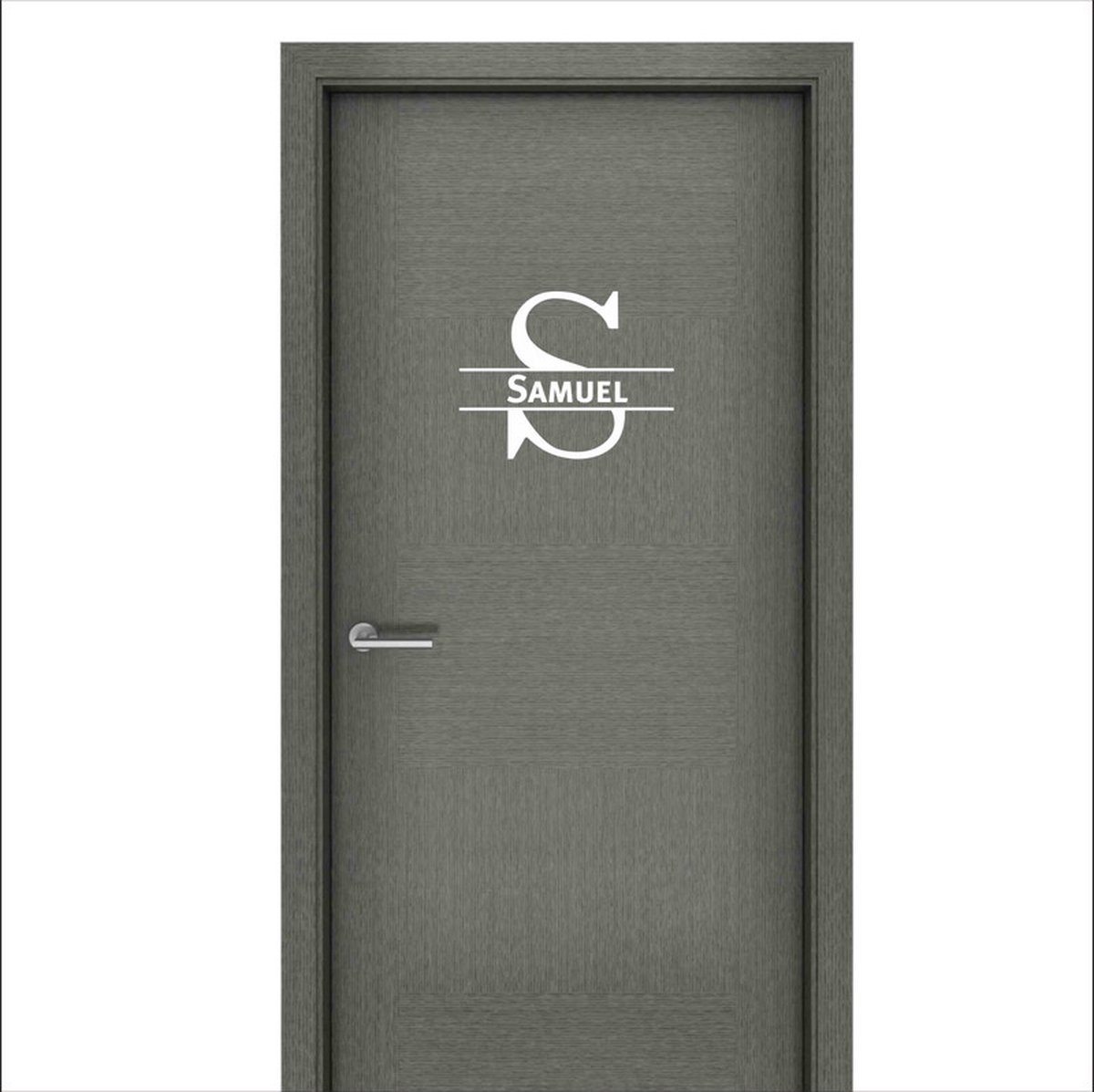 Deursticker Met Naam -  Samuel - Wit