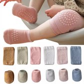 Knie + sokken beschermers - 2 Delig - anti slip - baby kruipbeschermers - Roze
